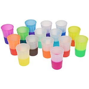 Additional Image 1 - a group of plastic cups with different colored liquids