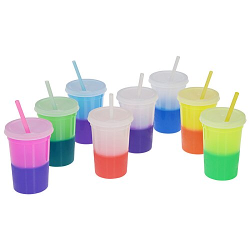 Additional Image 4 - a group of colorful cups with straws