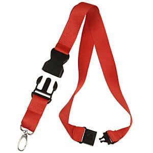 Additional Image 3 - a red lanyard with a metal hook