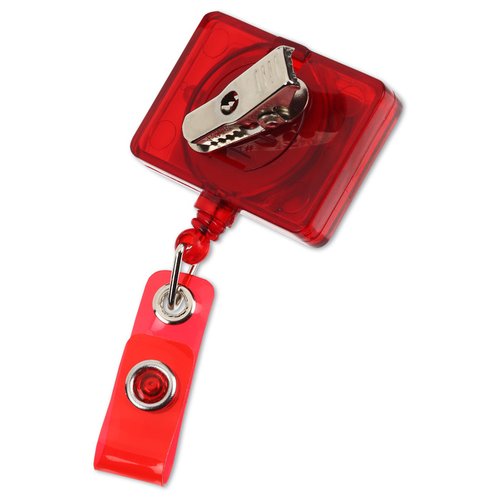 Additional Image 1 - a red tag with a white and silver object on it