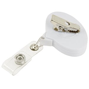 Additional Image 2 - a white badge holder with silver screws