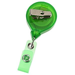 Additional Image 2 - a green retractable badge holder