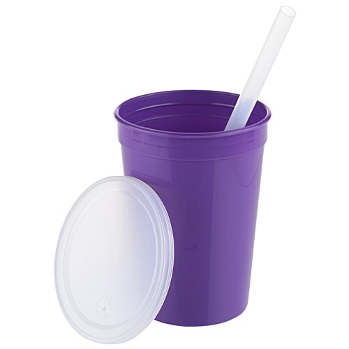 Additional Image 1 - a purple cup with a straw