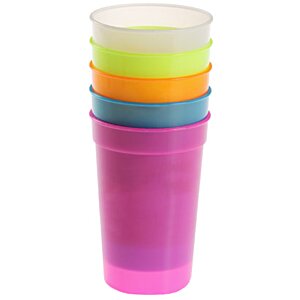 Additional Image 1 - a stack of colorful plastic cups