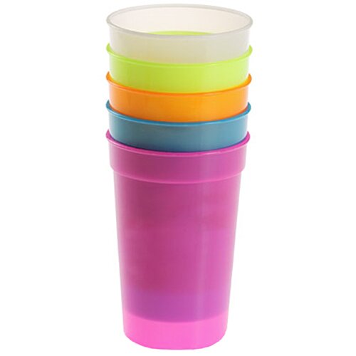 Additional Image 1 - a stack of colorful plastic cups