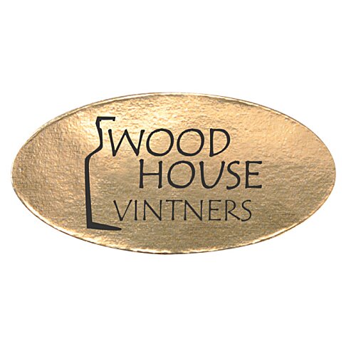 Additional Image 1 - a gold oval with black text