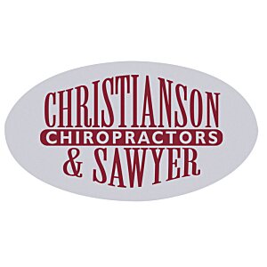 Additional Image 1 - a white oval with red text