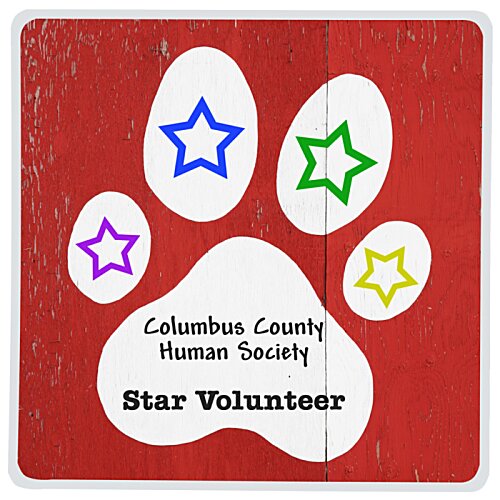 Additional Image 1 - a red square with white paw print with stars