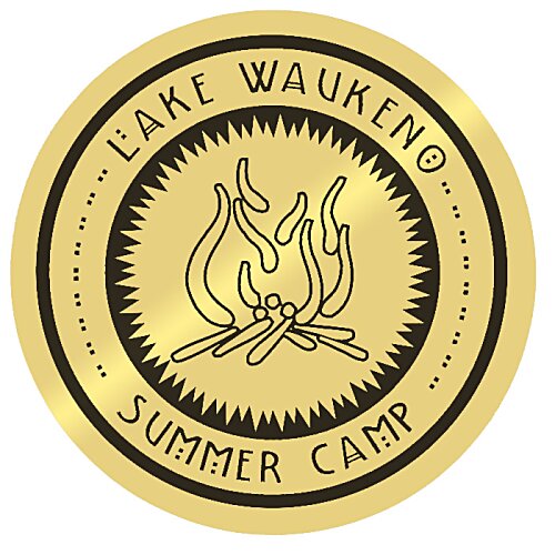 Additional Image 1 - a gold circle with black text