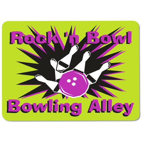 Additional Image 1 - a yellow sign with a purple and black design