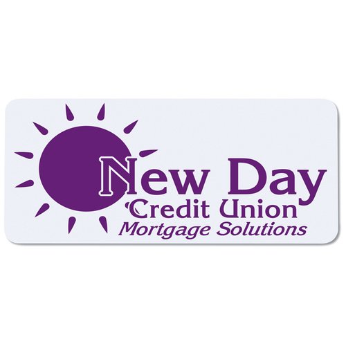 Additional Image 1 - a white rectangular sign with purple sun and text