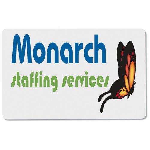 Additional Image 1 - a white sign with blue text and a butterfly