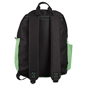 Additional Image 1 - a black backpack with green straps