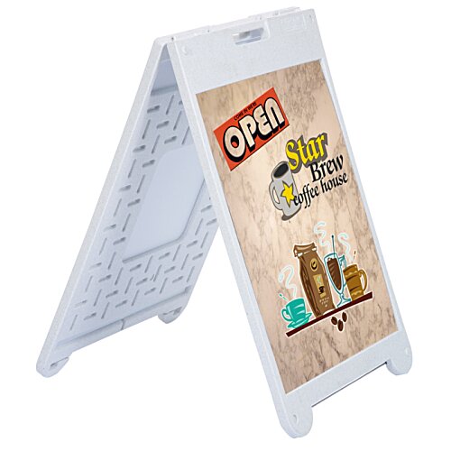 Additional Image 1 - a white stand with a sign