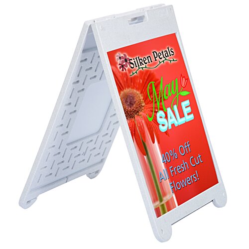 Additional Image 1 - a white stand with red label