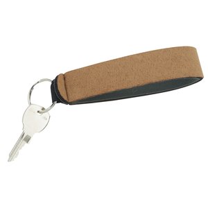 Additional Image 1 - a brown key chain with a white key ring