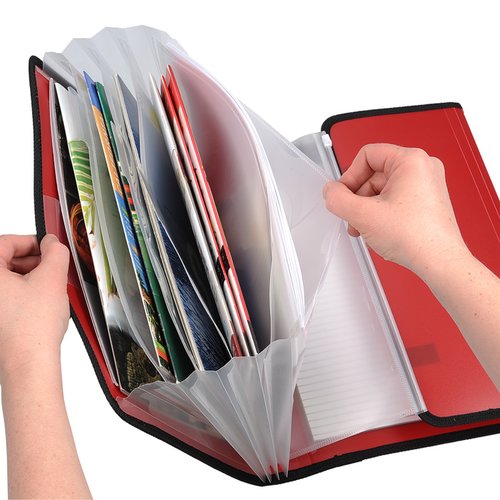 Additional Image 1 - a hand holding a red folder with a red cover
