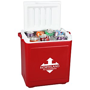 Additional Image 1 - a red cooler with a white lid