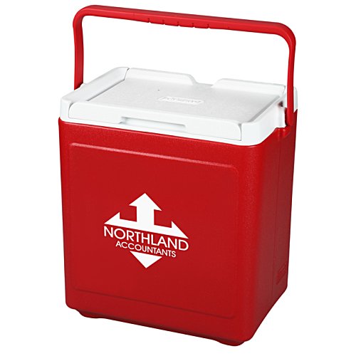 Additional Image 2 - a red cooler with a white lid