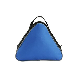 Additional Image 4 - a blue triangle bag with black straps