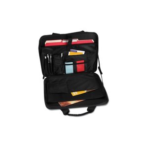 Additional Image 1 - a black briefcase with different objects in it