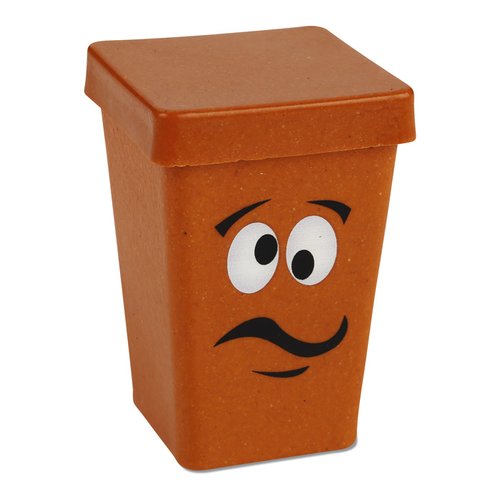 Additional Image 2 - a brown bin with a face drawn on it