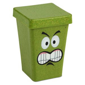 Additional Image 1 - a green trash can with a face on it