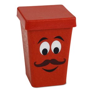 Additional Image 3 - a red bin with a mustache and eyes