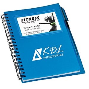 Additional Image 3 - a blue spiral notebook with a pen