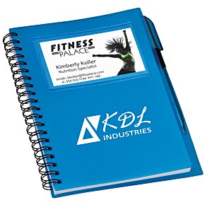 Additional Image 3 - a blue spiral notebook with a pen