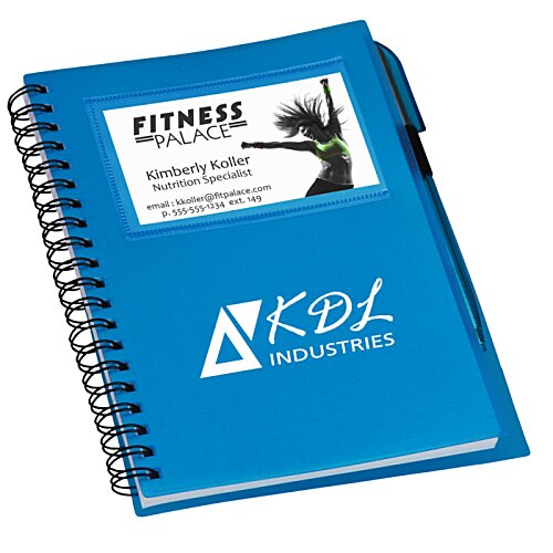 Additional Image 3 - a blue spiral notebook with a pen