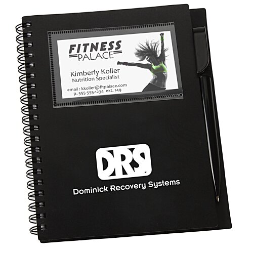 Additional Image 3 - a black notebook with a white label