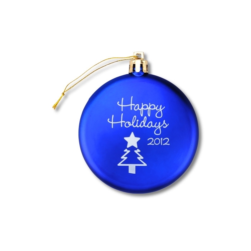 Additional Image 1 - a blue christmas ornament with white text
