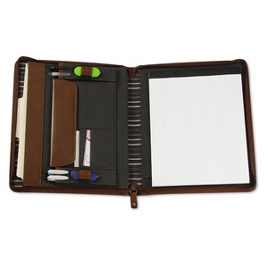 Additional Image 1 - a black leather organizer with a white screen