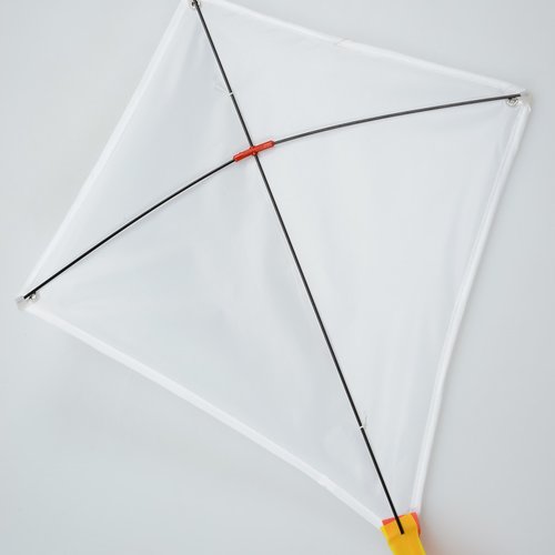 Additional Image 2 - a white kite with a yellow handle
