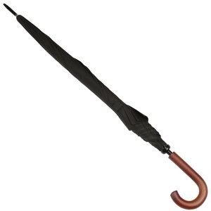 Additional Image 1 - a black umbrella with a curved handle