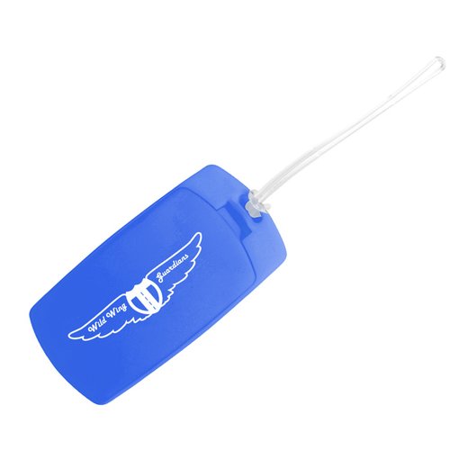 Additional Image 1 - a blue plastic keychain with a white logo