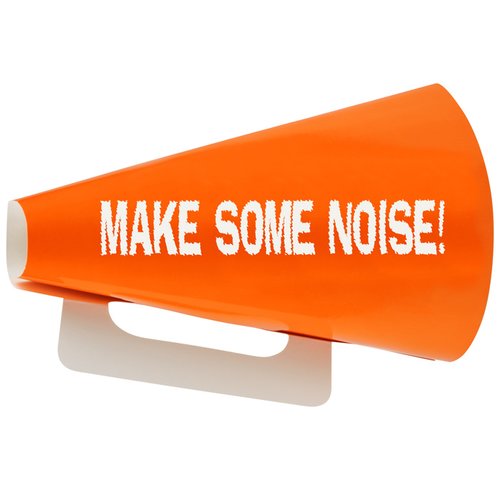 Additional Image 1 - an orange megaphone with white text