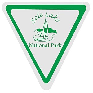 Additional Image 1 - a green triangle sign with a white border