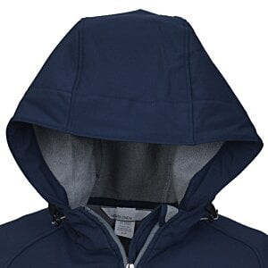 Additional Image 2 - a blue hooded jacket with a white background
