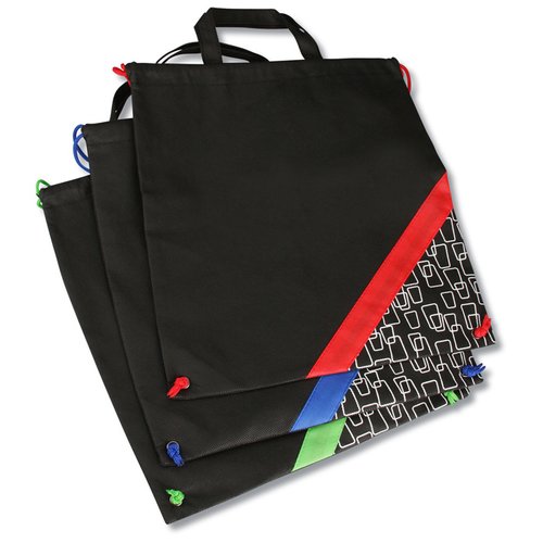 Additional Image 1 - a black bag with colorful stripes