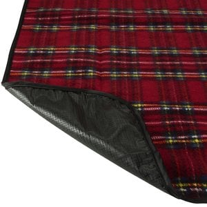 Additional Image 2 - a red plaid blanket with black corner
