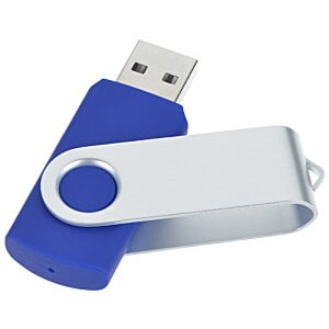 Additional Image 3 - a close-up of a blue and silver usb flash drive