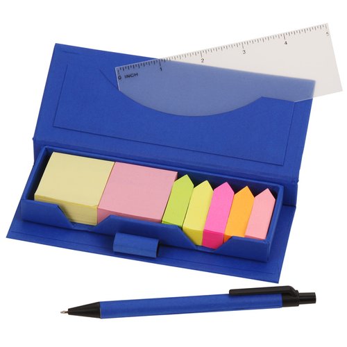 Additional Image 1 - a blue box with a pen and colorful sticky notes