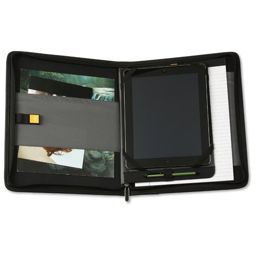 Additional Image 2 - a black wallet with a pen and a black case