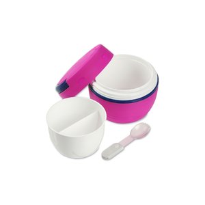 Additional Image 1 - a pink bowl with a white bowl and a pink toothpick