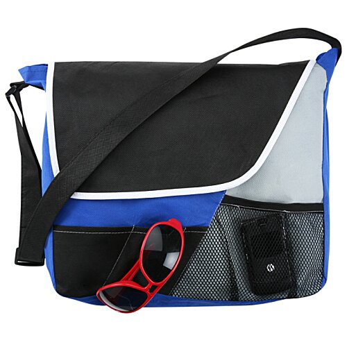 Additional Image 1 - a blue and black bag with sunglasses