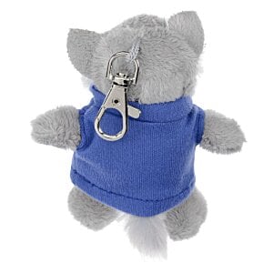 Additional Image 1 - a grey stuffed animal with a blue shirt