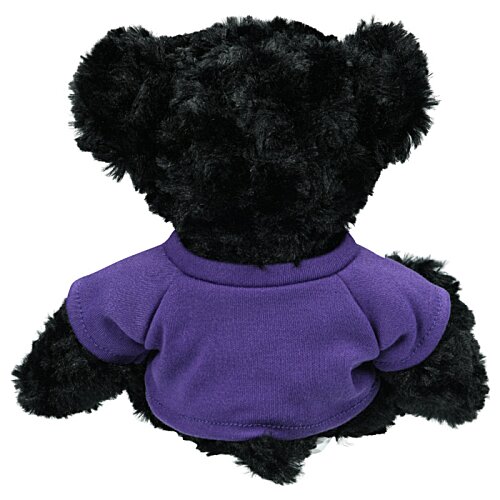 Additional Image 1 - a black teddy bear wearing a purple shirt