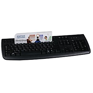 Additional Image 1 - a black keyboard with a piece of paper on it